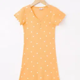 Edheads Kids Orange Cotton Regular Fit Dress-image-25