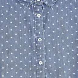 Pantaloons Junior Kids Blue Cotton Printed Dress image 3