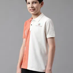 Beverly Hills Polo Club Kids Coral & White Color Block Polo T-Shirt image 3