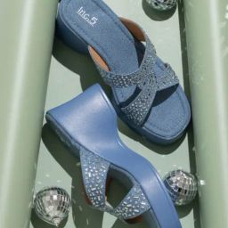 Inc.5 Women's Blue Casual Wedges-picture-20