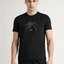 Reebok Black Regular Fit Printed Sports T-Shirt-image-72