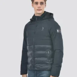 U.S. Polo Assn. Navy Blue Polyester Solid Regular Fit Jacket image 3