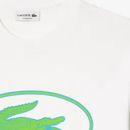 Lacoste White Classic Fit Printed T-Shirt image 5