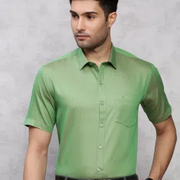 Ramraj Green Cotton PolyCotton Regular Fit  Shirts image 1