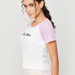 Ginger by Lifestyle White & Lilac Printed Top image 3