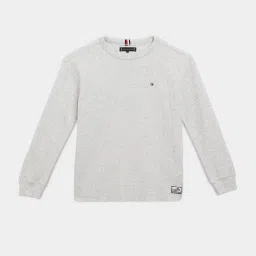 Tommy Hilfiger Grey Cotton Regular Fit Texture T-Shirt image 1