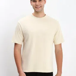 Allen Solly Beige Cotton Regular Fit T-Shirt image 1