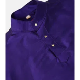 THANGAMAGAN Kids Violet  Solid Full Sleeves Kurta image 3