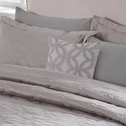 Maspar Twirls & Swirls Neutral Cotton 400 TC Double Bedsheet Sets image 3