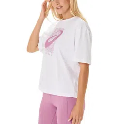 Asics Women's Brilliant White Training Core Spiral Graphic Relaxed T-Shirt image 3