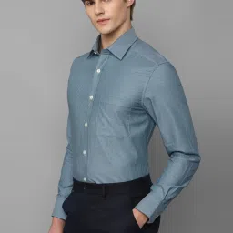 Louis Philippe Blue Cotton Regular Fit Checks Shirt image 3