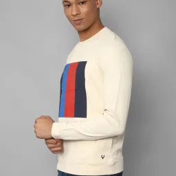 Allen Solly Beige Cotton Regular Fit Colour Block Sweatshirt image 3