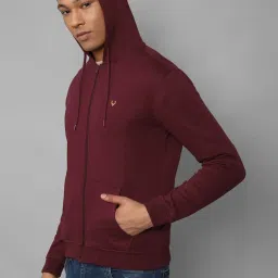 Allen Solly Maroon Cotton Regular Fit Hooded Sweatshirt image 3