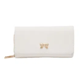 Globus Women White Solid Vegan Leather Envelope Wallet with Wrist Loop-picture-22