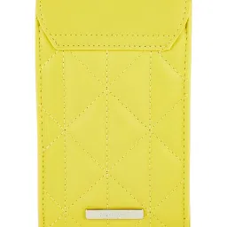 Forever Glam by Pantaloons Yellow Quilted Medium Mobile Pouch image 3