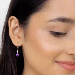 Ornate Jewels 92.5 Sterling Silver Amethyst Earrings for Women-picture-12