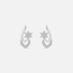 Floral Swirl Silver Stud Earrings for Women 925 Silver-image-0