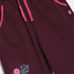 Dixcy Slimz Kids Maroon & Pink Cotton Printed Shorts image 3