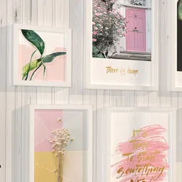 Art Street Gallery Minimalist Multicolor Wood Framed Wall Painting - Set of 9 image 3