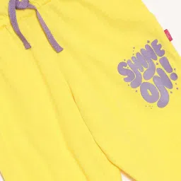 Dixcy Slimz Kids Yellow Cotton Printed Joggers image 3