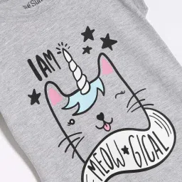 Dixcy Slimz Kids Grey Cotton Printed T-Shirt image 3