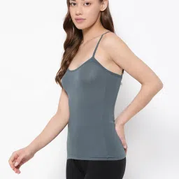 Clovia Grey Plain camisole image 3