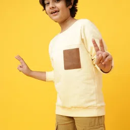 Tales & Stories Kids Cream Solid Sweatshirt image 3