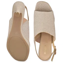 Rocia by Regal Women's Gold Sling Back Stilettos image 3