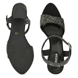 Rocia by Regal Women's Black Ankle Strap Sandals image 3