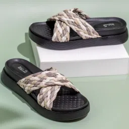 Inc.5 Women's White & Grey Cross Strap Sandals image 1