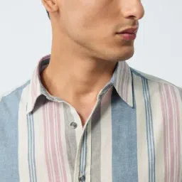 The Souled Store Multi Regular Fit Striped Shirt image 4