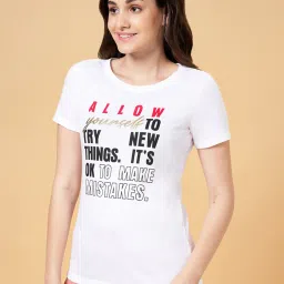 Honey by Pantaloons White Cotton Graphic Print T-Shirt image 3