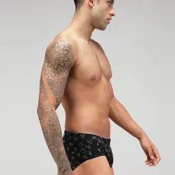 Zoiro Black & Navy Regular Fit Printed Briefs - Pack Of 2 image 3
