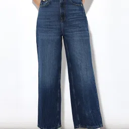 Only Blue Cotton Relaxed Fit High Rise Jeans image 1