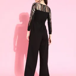 Miss Chase Black Embroidered Jumpsuit image 3