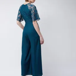 Miss Chase Teal Lace Jumpsuit image 3