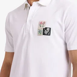 RARE RABBIT Men Solid Polo Collar Cotton T-Shirt image 2