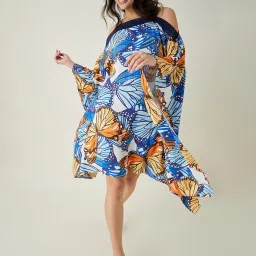 The Kaftan Company Blue Printed Kaftan Beachwear Dress image 3
