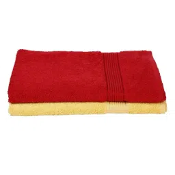 Bianca D'ross Red & Yellow 100% Cotton 380 GSM Bath Towels - Set of 2 image 2