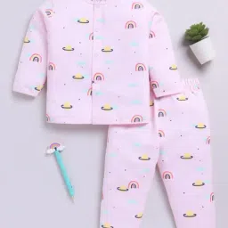 Clt.s Unisex Pink Cotton Graphic Print Night Suits-picture-13