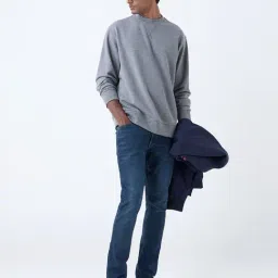 WES Casuals by Westside Grey Solid Relaxed-Fit Cotton Sweatshirt image 3