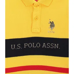 U.S. Polo Assn. Kids Yellow Striped Polo T-Shirt image 3