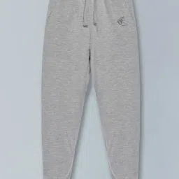 Kiddopanti Kids Grey & Black Cotton Regular Fit Trackpants (Pack of 2) image 2