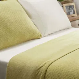 Maspar Colorart Blaize Acid Yellow Cotton 200 TC 256 GSM Single Bed Cover image 3
