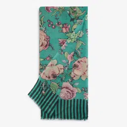 Utsa by Westside Green Floral Printed Woollen Shawl image 1