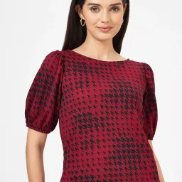 Annabelle by Pantaloons Maroon Plaid Top image 1