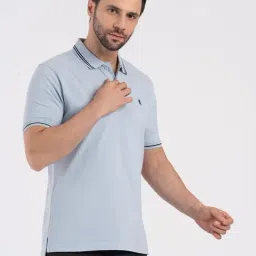 Red Tape Light Blue Solid Regular Fit T-Shirt image 5