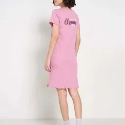 Dreamz by Pantaloons Pink Printed Sleep Tee image 2