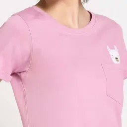 Dreamz by Pantaloons Pink Printed Sleep Tee image 5
