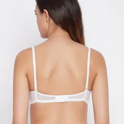 Clovia White & Pink Non Wired Padded T-Shirt Bra image 2